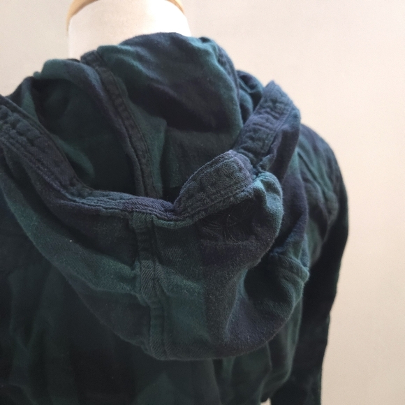 TNA |  Green Plaid Hooded button up flannel boyfriend fit - Picture 8 of 12